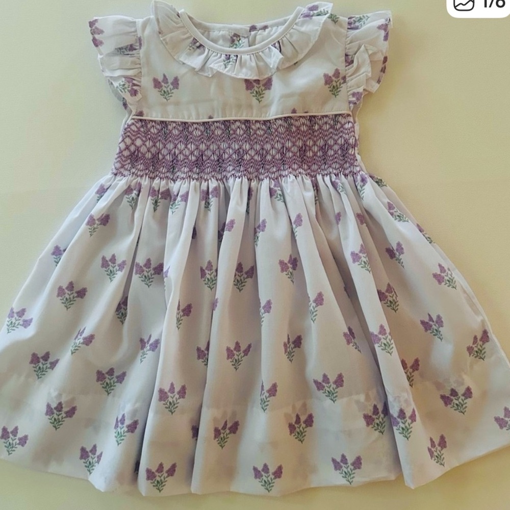 Cecil & Lou 2T Toddler Girl Lavender Smocked Floral Dress Spring Summer Easter
